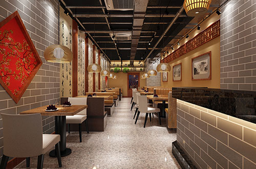 濠江传统中式餐厅餐馆装修设计效果图