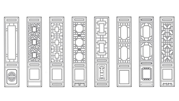 濠江喜迎门中式花格CAD设计图样式大全