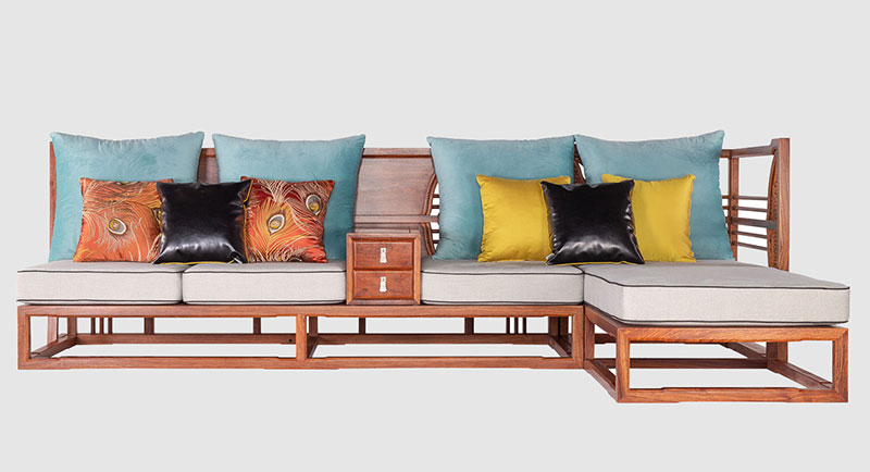 濠江中式家居装修实木沙发组合家具效果图